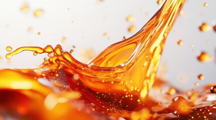 Wall Mural - splash of oil on white background