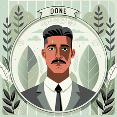 done icon, vector illustration flat 2