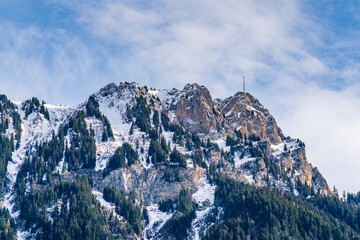 Wall Mural - Panoramic view on Alps near Gruyeres castle