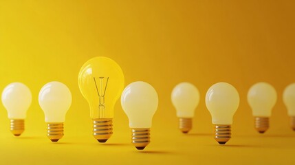 Glowing Light Bulb. Innovation and Leadership Concept