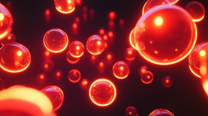 Canvas Print - Red Glowing Spheres