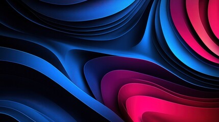 Wall Mural - abstract wavy design featuring red, blue, and black colors for modern backgrounds.