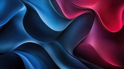 Wall Mural - Abstract wavy design featuring red, blue, and black colors for modern backgrounds.