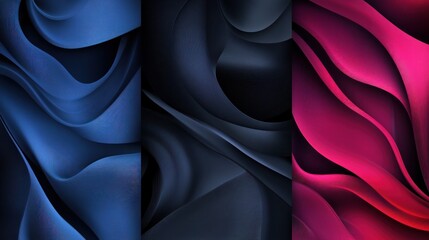Wall Mural - abstract wavy design featuring red, blue, and black colors for modern backgrounds.
