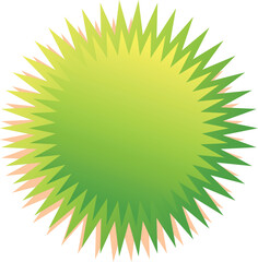 Wall Mural - green and orange starburst shape radiating outwards on a white background