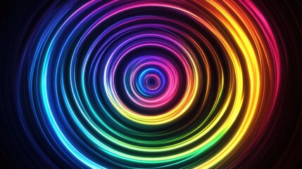 Wall Mural - swirling tunnel of rainbow colors