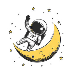 Wall Mural - graphics of space, planets, and astronauts on a white background.