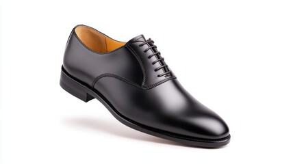 black leather dress shoe designed for formal occasions, showcasing a sleek silhouette and quality craftsmanship.