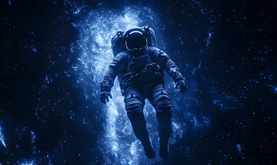 Wall Mural - graphics of space, planets, and astronauts on a white background.