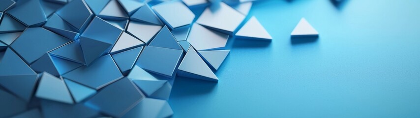 Wall Mural - abstract blue geometric design, a closeup of intricate shapes and forms, featuring a minimalist aest