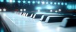 © LittleDreamStocks - Floating 3D piano keys in a digital space, 3D background music, sleek and modern