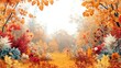 © AImagine Designs - A vibrant autumn landscape featuring colorful foliage and a serene path surrounded by nature's beauty