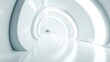 © Nathan - Futuristic white tunnel with smooth curves and bright lighting, creating a surreal and inviting pathway.