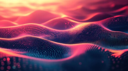 Wall Mural - abstract waves with vibrant colors and a digital texture, evoking a sense of motion.