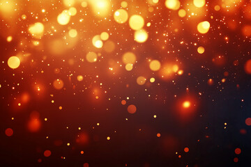 Fototapete - A beautiful interplay of red and gold with delicate bokeh sparkles