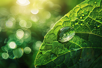 leaf with a drop of water on it