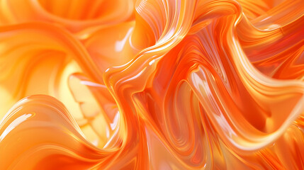 Wall Mural - Orange swirling background with a fluid movement, generative ai