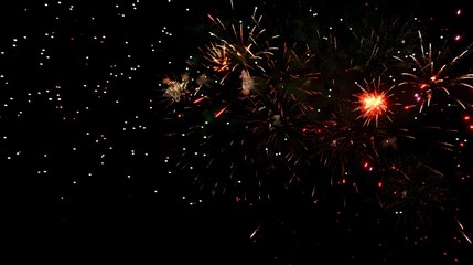 fireworks display: colorful fireworks exploding in the night sky, creating beautiful patterns.
