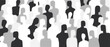 © Pandagolik - Halftone vector illustration of an abstract crowd of people.