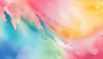 Wall Mural - Vibrant pastel watercolor gradient blending in a dreamy artistic composition