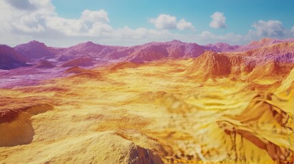 Wall Mural - Heatmap of a desert landscape, with vibrant colors indicating areas of intense heat and cooler tones in the shaded or elevated regions. 4K hyperrealistic photo.