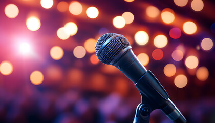 Microphone on the Concert Stage.