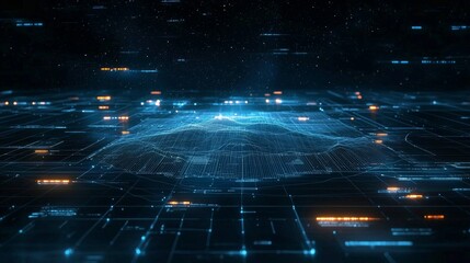 Aufkleber - Computer code. Digital technology background. Abstract space background. 3D rendering.
