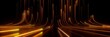 © NeoLeo - 3d render. Abstract background of yellow neon lines ascending. Modern digital wallpaper. Streaming power