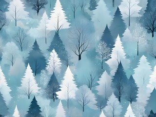 abstract pastel Beautiful light blue pattern with winter forest