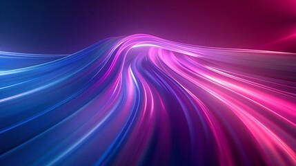 Wall Mural - A vibrant abstract background showcasing flowing waves of light in pink and blue hues, ideal for creative projects.