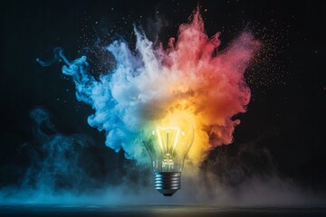 Fototapete - Taking a high-speed picture of a traditional electric bulb exploding
