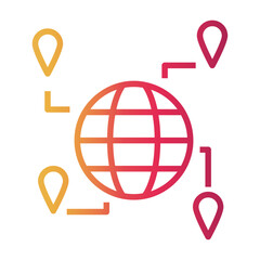 global network Line Gradient Icon