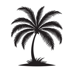 Palm tree vector design. Palm tree silhouette. Palm tree logo, icon, sign. Tropical Palm tree illutration.