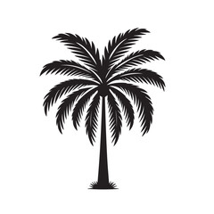 Palm tree vector design. Palm tree silhouette. Palm tree logo, icon, sign. Tropical Palm tree illutration.