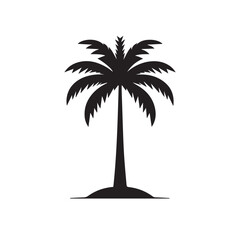 Palm tree vector design. Palm tree silhouette. Palm tree logo, icon, sign. Tropical Palm tree illutration.