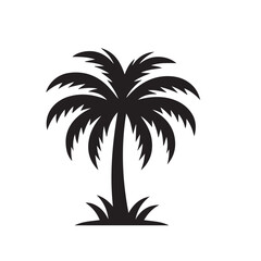 Palm tree vector design. Palm tree silhouette. Palm tree logo, icon, sign. Tropical Palm tree illutration.