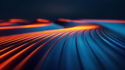 Dramatic abstract lines in vibrant blue and orange hues create a mesmerizing visual effect, ideal for modern backgrounds and designs. Product presentation background.