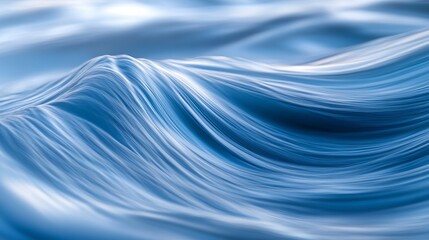 Poster - macro blue wave pattern in a river with motion blur