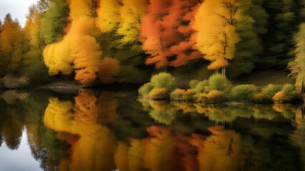 pond with autumn