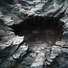 Cracked Earth Texture with Deep Dark Hole