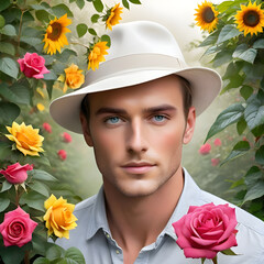 Wall Mural - Close up pictures of handsome mans with the beauty of nature in the background. man (5)