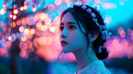 Poster - Young Chinese Model Lantern Festival