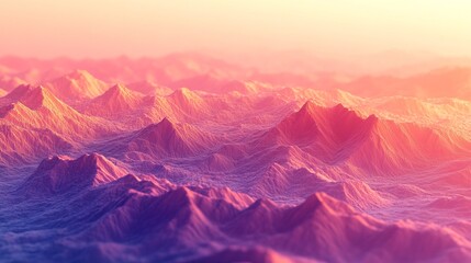 Poster - Heatmap of a mountain range, with warmer colors showing areas of higher elevation and cooler tones in the valleys and lower regions. 4K hyperrealistic photo.