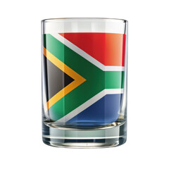 south Africa flag in glass