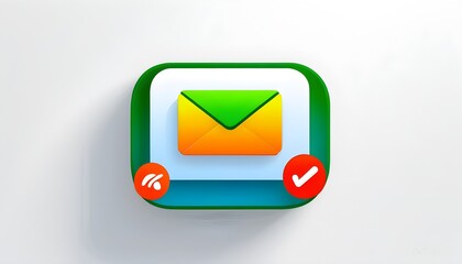 Sleek Minimalist Email Icon Symbolizing Digital Communication and Modern Technology on a Crisp White Background