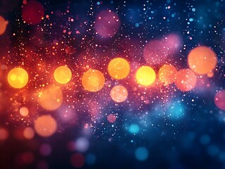 Wall Mural - Colorful bokeh with vibrant lights and a dreamy background.