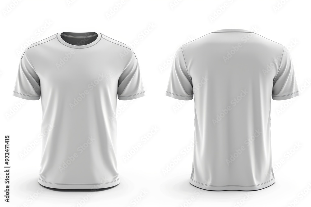 Blank White T Shirt Mockup Front and Back View Stock Illustration ...