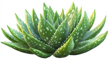 Wall Mural - Aloe vera clipart, element, 3D illustration, realistic, isolated on white background