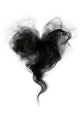 Wall Mural - PNG Abstract smoke black heart white background.