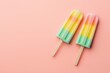 © srenhouse - Popsicle ice cream on a pastel background
